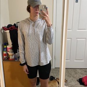 Grey pull over hoodie